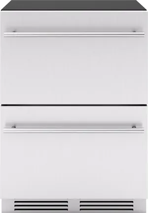 Front view of the Zephyr Presrv PRRD24C1AS refrigerator drawers