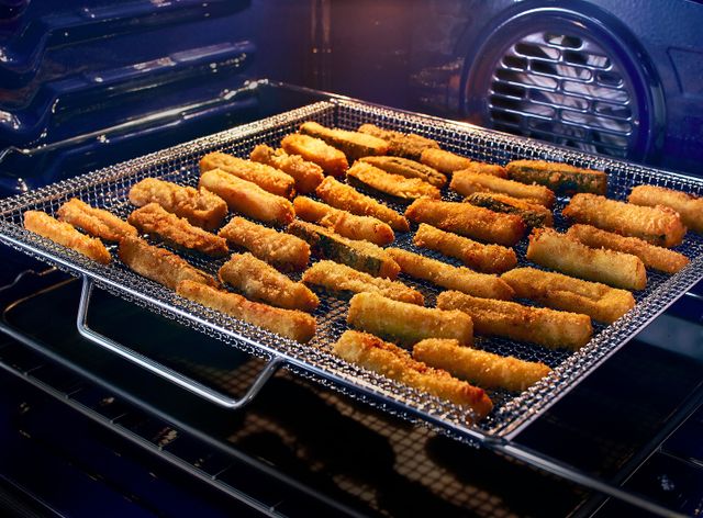 food frying in an air fry oven