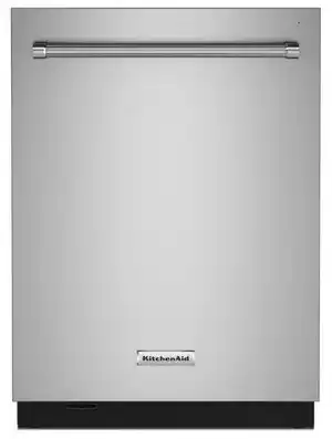 KitchenAid Front view of the KitchenAid KDTM604KPS dishwasher