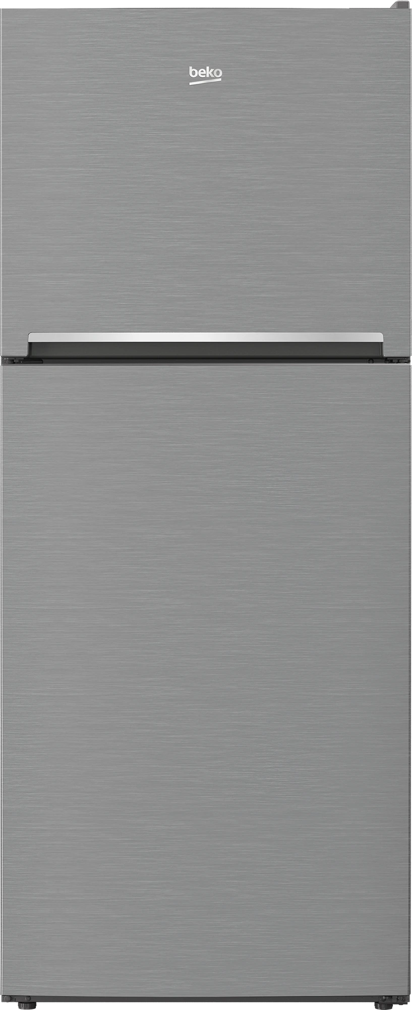 Front view of Beko BFTF2716SS 30” top freezer refrigerator 