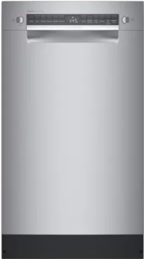 Front view of Bosch 800 Series SPE68B55UC 18-inch dishwasher 