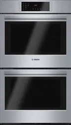 Front view of Bosch HBL8651UC 30” double wall oven 
