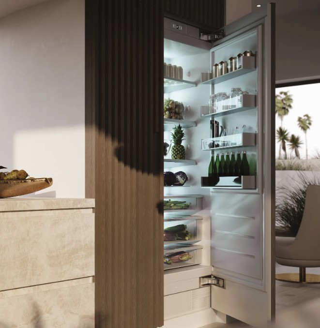 Monogram column refrigerators with door ajar
