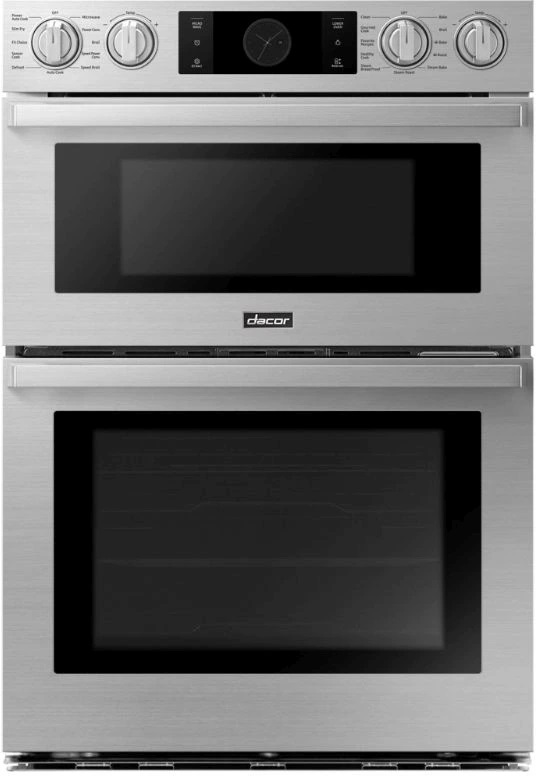 Front view of Dacor DOC30P977DS 30-inch combination electric wall oven 
