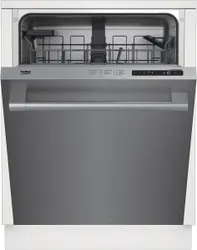 Front view of the Beko DDT25401X stainless steel dishwasher 