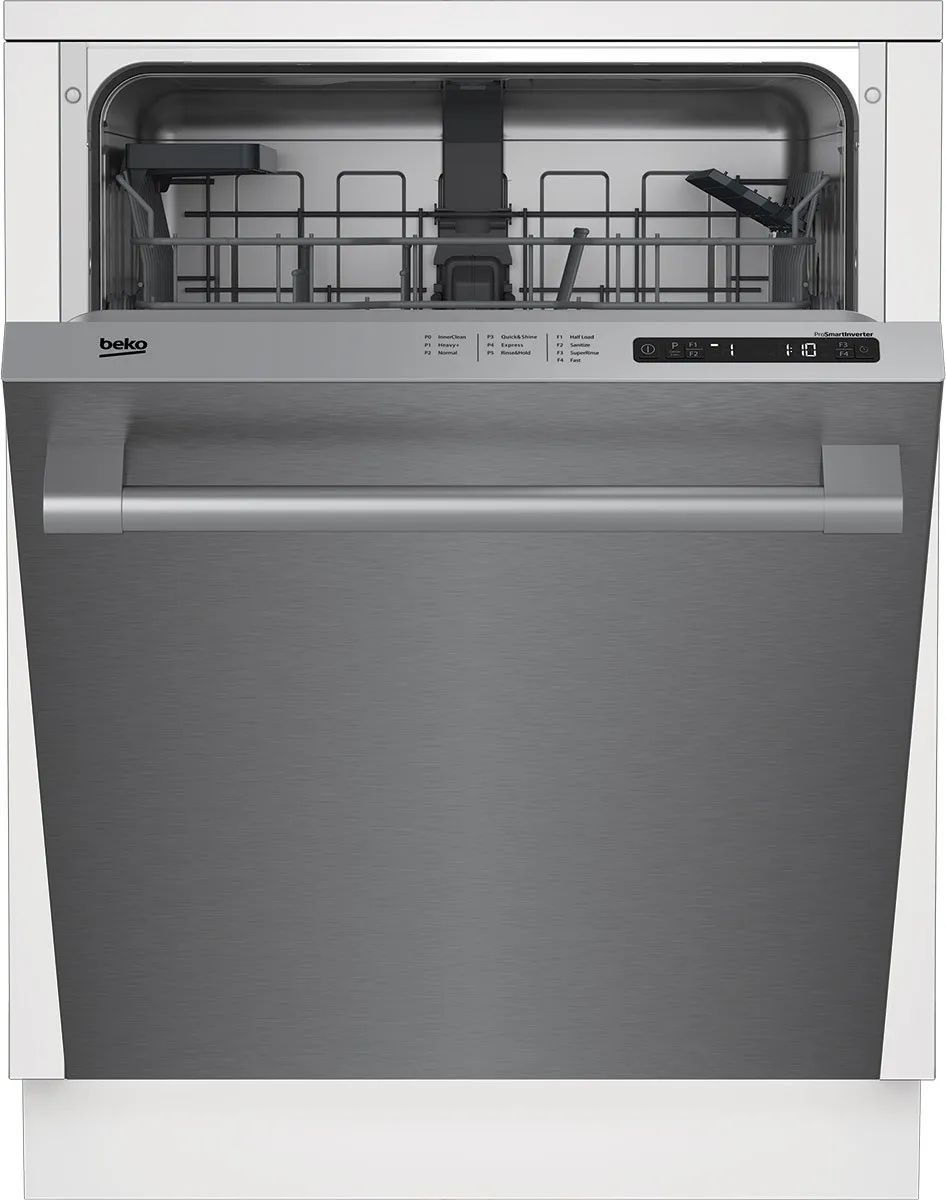 Front view of the Beko DDT25401X dishwasher 