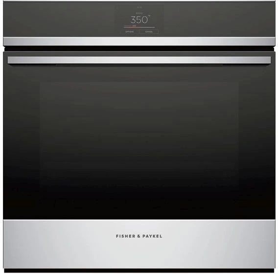 Front view of Fisher & Paykel OB24SDPTX1 24-inch electric convection oven 