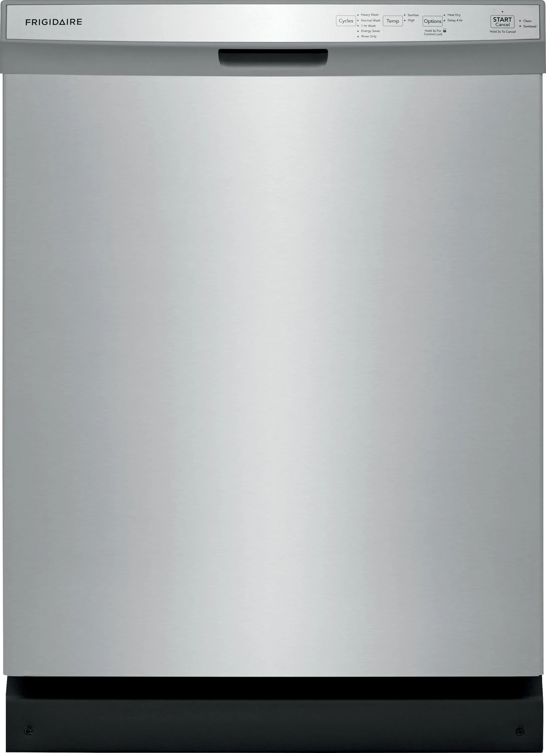 Front view of Frigidaire FFCD2418US front-control dishwasher 