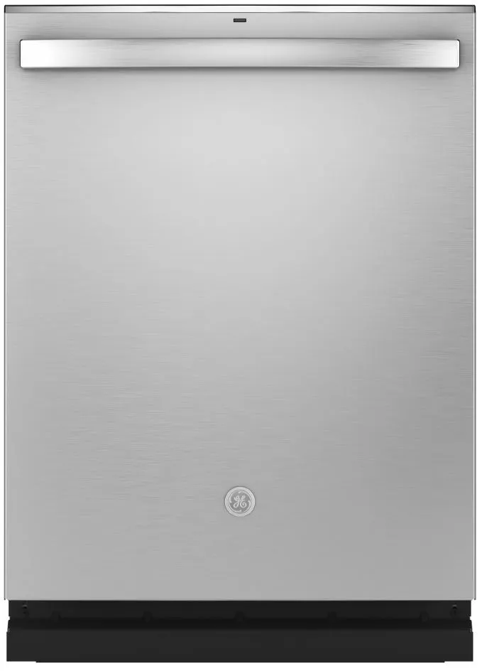Front view of the GE GDT665SSNSS dishwasher 