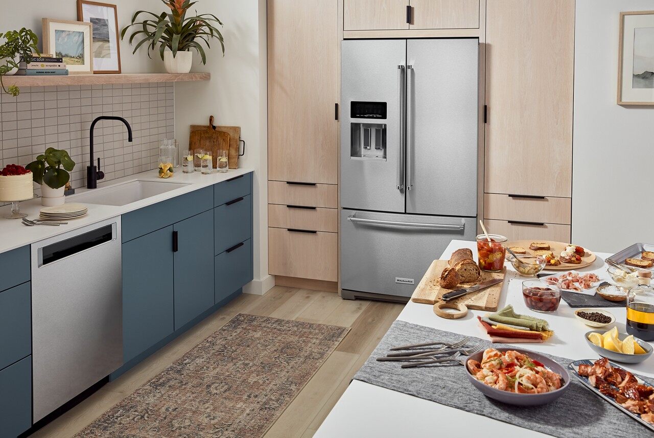 A kitchen featuring KitchenAid appliances 