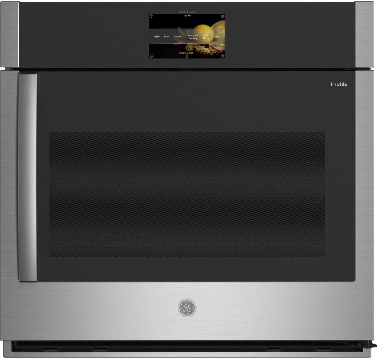Front view of GE Profile PTS700RSNSS 30-inch electric convection oven 