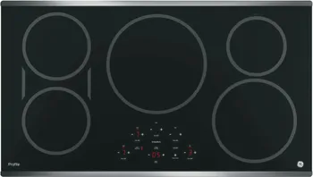 Overhead view of the GE Profile PHP9036SJSS 36” induction cooktop   
