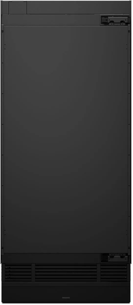 Front view of JennAir JBRFR36IGX black built-in in all refrigerator 