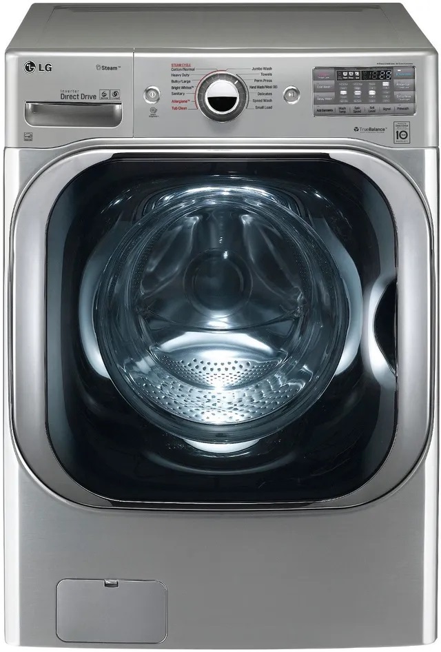Front view of LG WM8100HVA front-load washer 