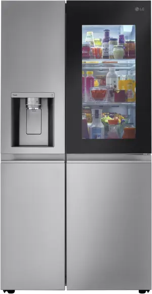 LG Front view of the LG LRSOC2306S InstaView refrigerator