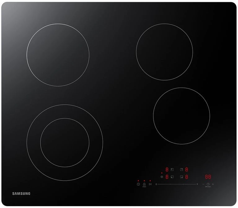Overhead view of Samsung NZ24T4360RK four-burner electric cooktop 