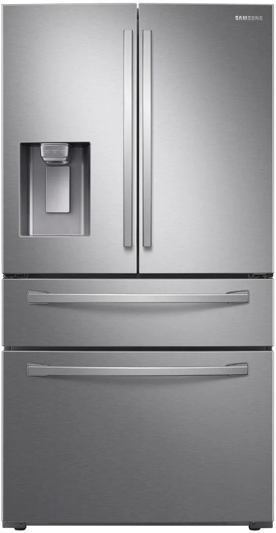 Front view of Samsung RF24R7201SR 4-door French door refrigerator 