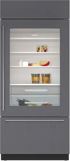Front view of Sub Zero BI-36UG/O-LH column refrigerator 