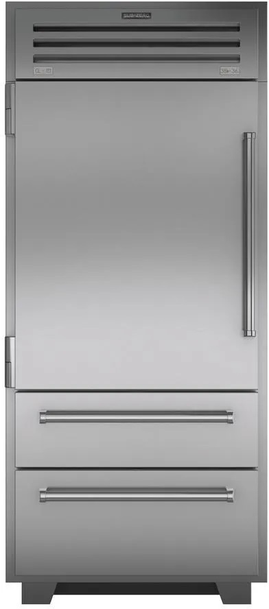 Front view of Sub Zero PRO3650/LH bottom freezer refrigerator 