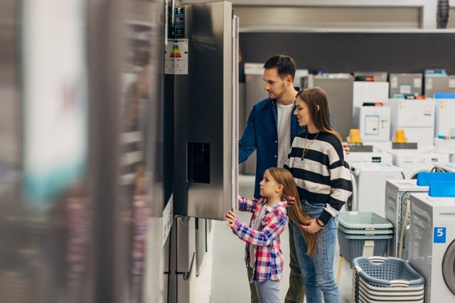 View of a family Shopping for Appliances