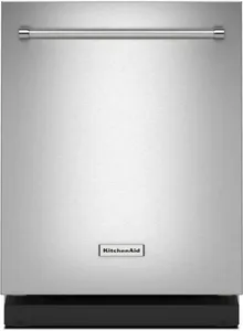 Front view of the KitchenAid KDTF924PPS dishwasher 