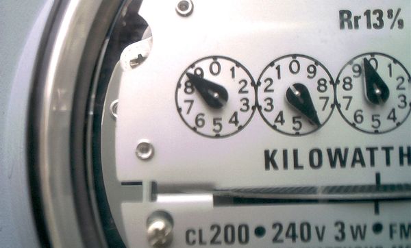 A close-up of a gas meter 
