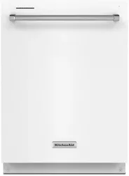 Front view of the KitchenAid KDTE204KWH dishwasher