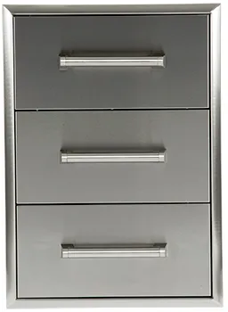 Front view of Coyote C3DC three-drawer outdoor cabinets 