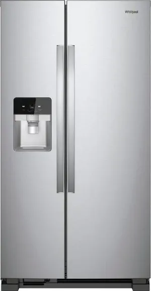 Front view of Whirlpool WRS321SDHZ side by side refrigerator 