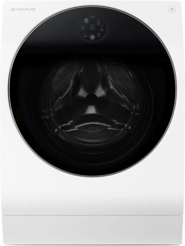 Front view of LG LUWM101HWA washer dryer combo 
