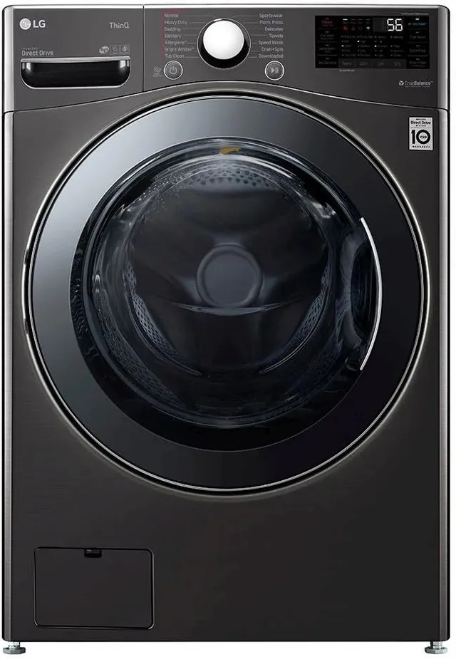 Front view of LG WM3998HBA washer dryer combo 