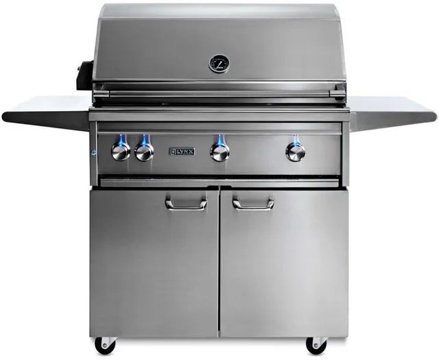 Front view of Lynx Professional 36” stainless steel grill 