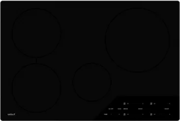 Overhead view of Wolf CI304C/B 30” induction cooktop 