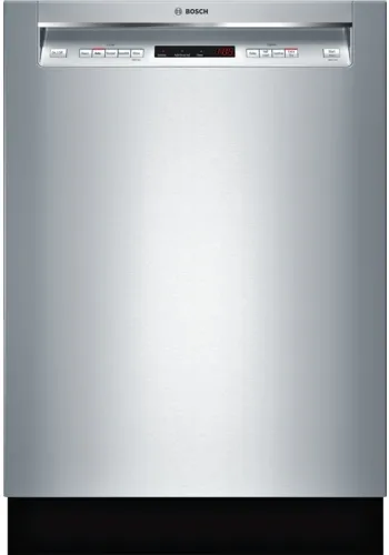 Front view of Bosch 300 Series SHEM63W55N dishwasher 
