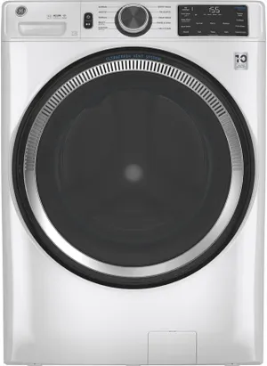 GE Front Load Washer Front view of the GE GFW550SSNWW front load washer