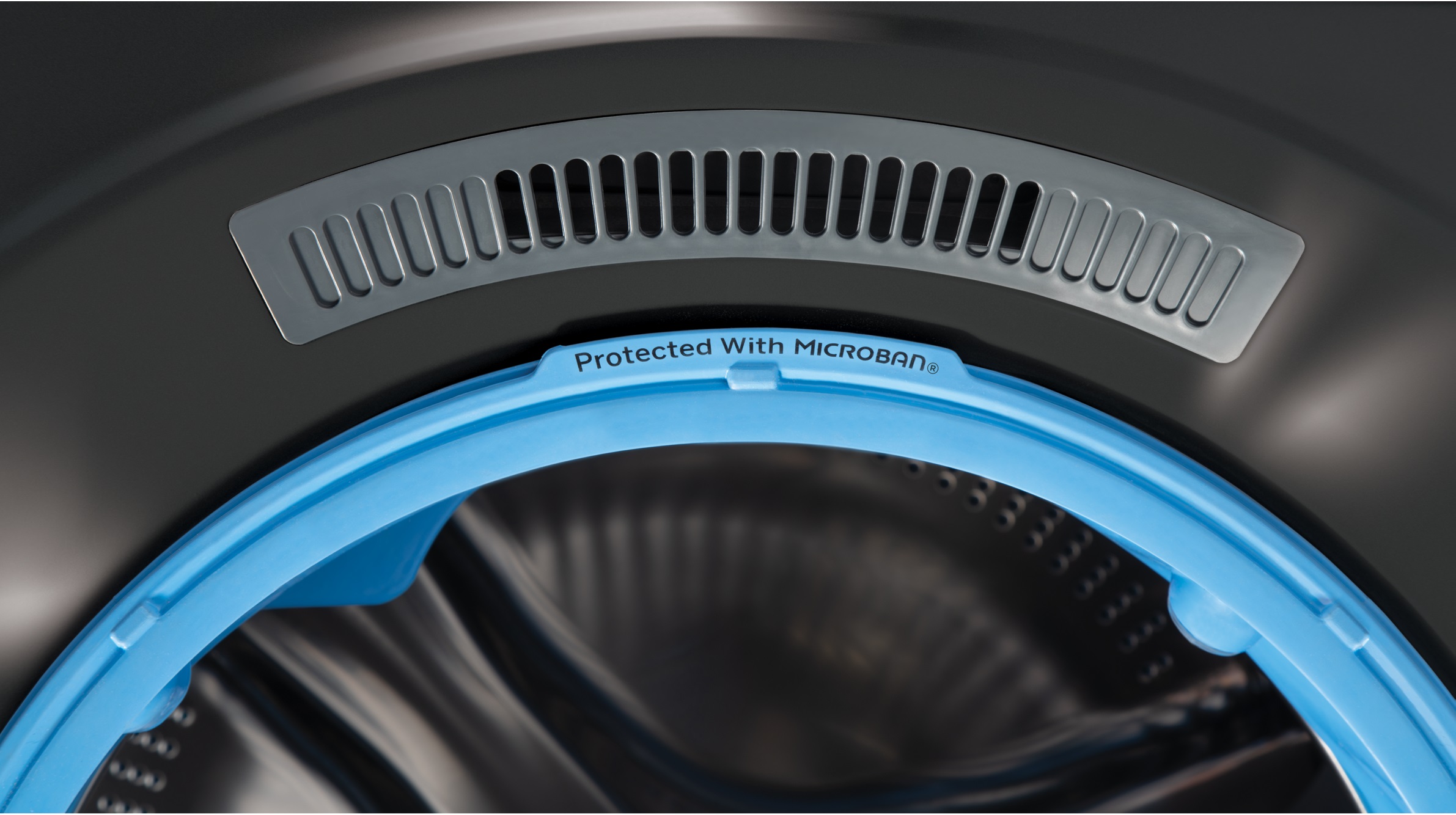 Up close look at the Microbran gasket lining and UltraFresh Vent system on a GE front load washer