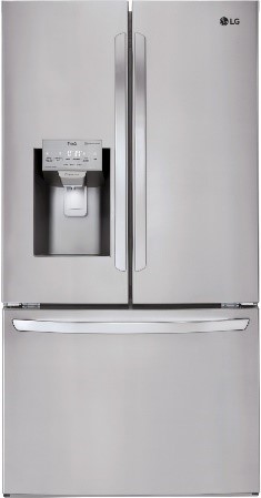 A stainless steel LG refrigerator
