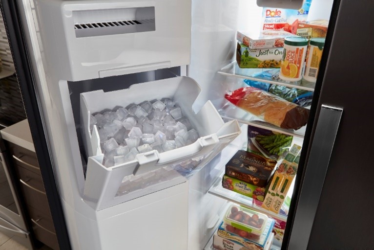 The interior of a freezer
