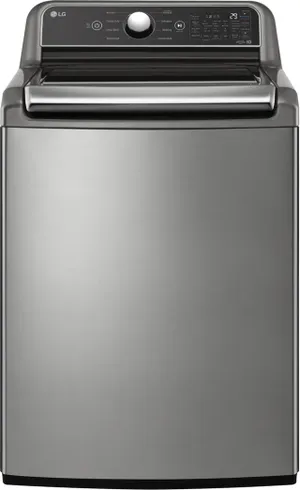 LG Front view of the LG WT7400CV top load washer in a graphite steel finish
