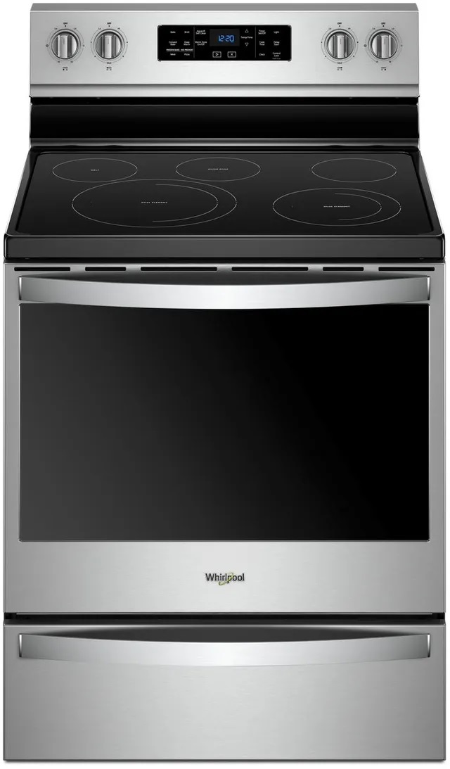 Whirlpool 30” Fingerprint Resistant Stainless Steel Freestanding Electric Range