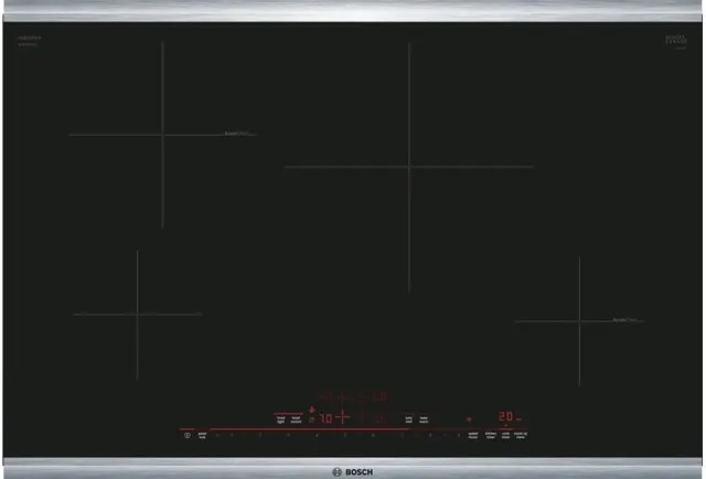 Bosch 800 Series 30” Black with Stainless Steel Frame Induction Cooktop