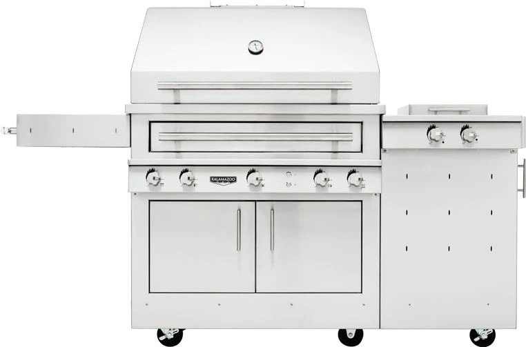 silver grill with side table