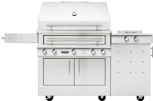 silver grill with side table