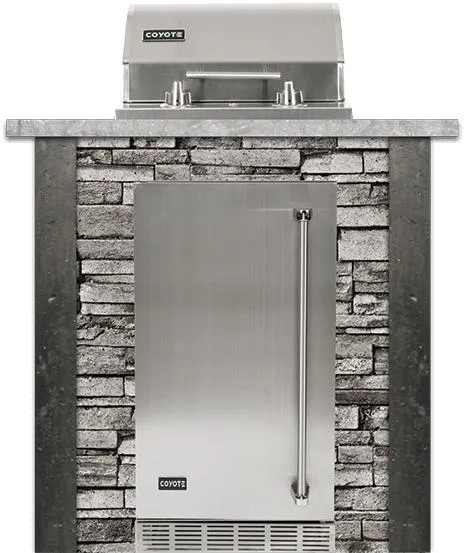 brick grill with silver 