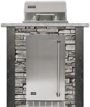 brick grill with silver 