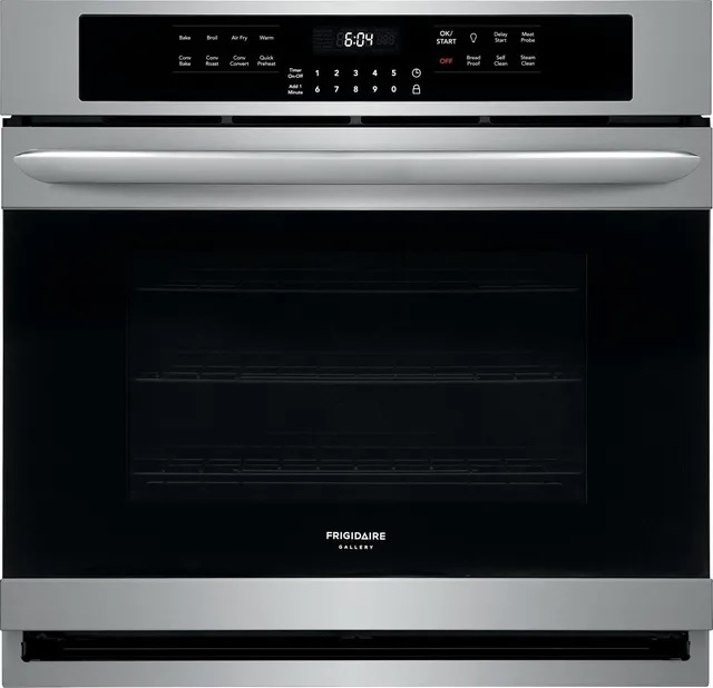 Frigidaire Gallery 30” Stainless Steel Single Electric Wall Oven with Air Fry