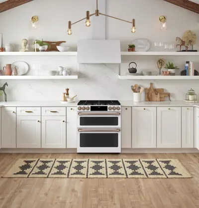 Café Matte White Slide In Dual Fuel Range