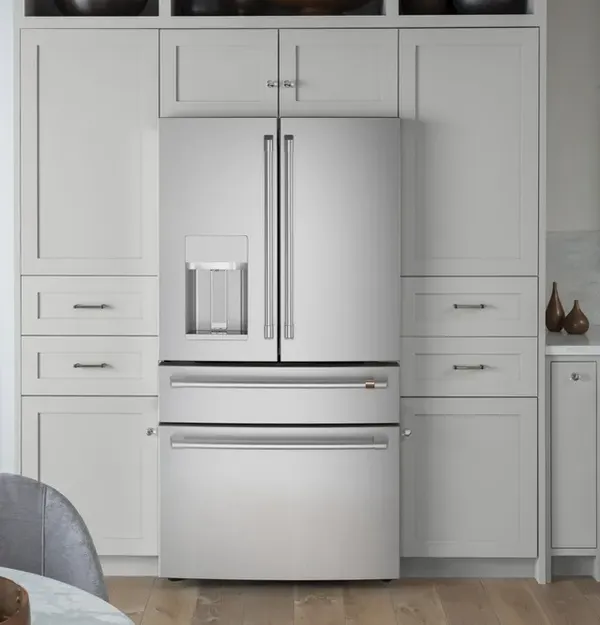The Café CVE28DP2NS1 refrigerator in a kitchen