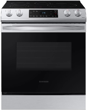 Front view of the Samsung NE63B8211SS induction range 