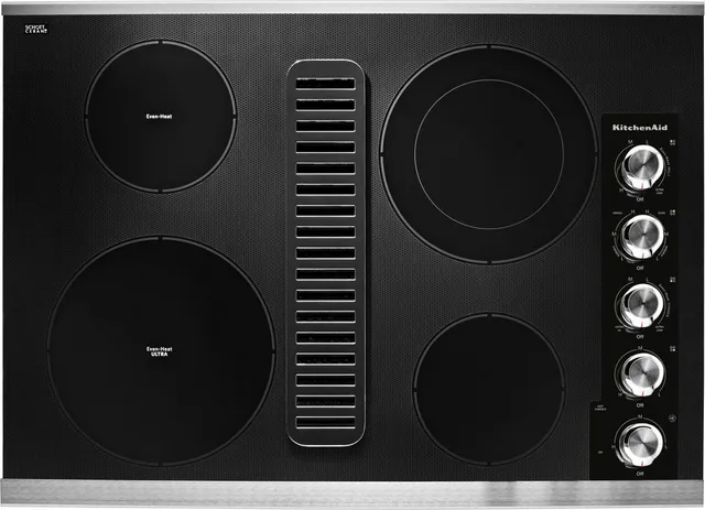 KitchenAid electric cooktop with downdraft
